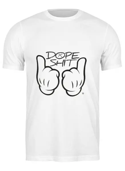 Заказать мужскую футболку в Москве. Футболка классическая Dope SHIT от Sergio Happy - готовые дизайны и нанесение принтов.