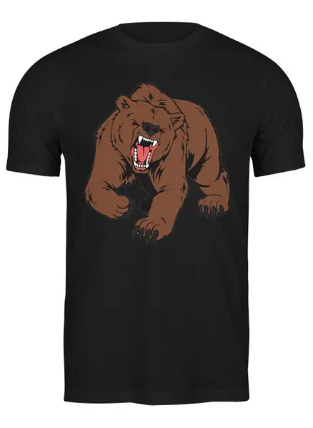 Заказать мужскую футболку в Москве. Футболка классическая Bear / Медведь от crash - готовые дизайны и нанесение принтов.