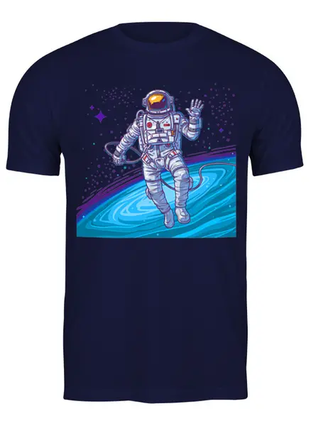 Заказать мужскую футболку в Москве. Футболка классическая Astronaut от balden - готовые дизайны и нанесение принтов.