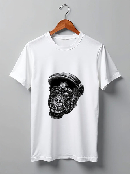 Заказать мужскую футболку в Москве. Футболка классическая Примат от YellowCloverShop - готовые дизайны и нанесение принтов.
