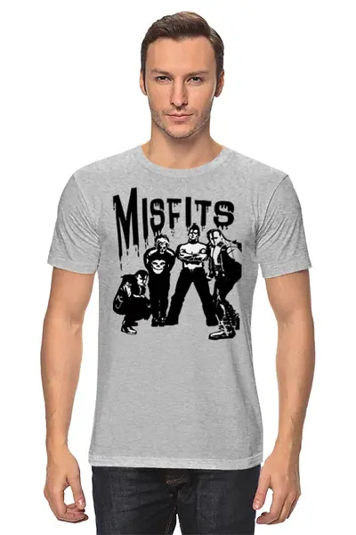 Заказать мужскую футболку в Москве. Футболка классическая Misfits  от Leichenwagen - готовые дизайны и нанесение принтов.