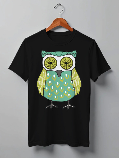 Заказать мужскую футболку в Москве. Футболка классическая Owl Here от oneredfoxstore@gmail.com - готовые дизайны и нанесение принтов.
