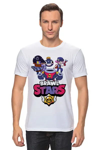 Заказать мужскую футболку в Москве. Футболка классическая Brawl Stars от vista12761@rambler.ru - готовые дизайны и нанесение принтов.