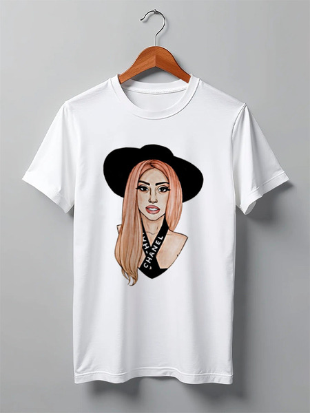 Заказать мужскую футболку в Москве. Футболка классическая Lady Gaga                     от Savara - готовые дизайны и нанесение принтов.