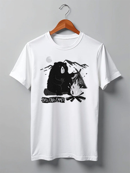 Заказать мужскую футболку в Москве. Футболка классическая Bad Bear Camp от oneredfoxstore@gmail.com - готовые дизайны и нанесение принтов.