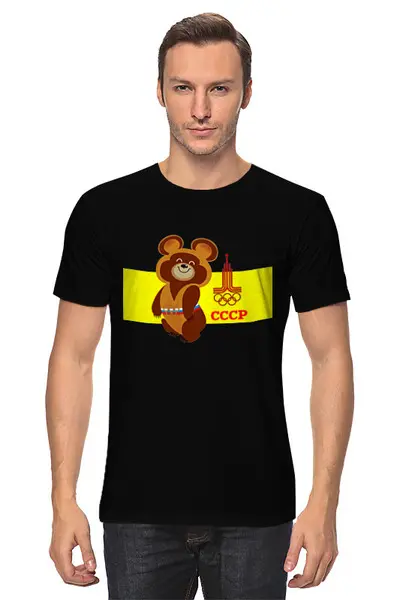 Заказать мужскую футболку в Москве. Футболка классическая Олимпийский мишка    от T-shirt print  - готовые дизайны и нанесение принтов.