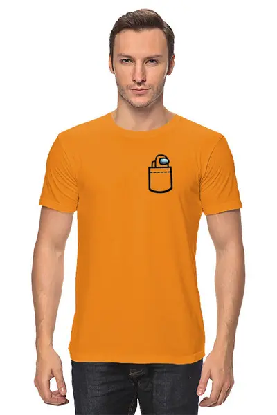 Заказать мужскую футболку в Москве. Футболка классическая Among Us Pocket Crewmate от El Fox - готовые дизайны и нанесение принтов.