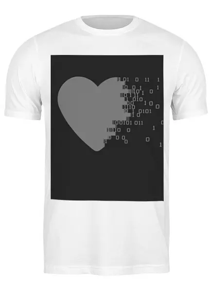 Заказать мужскую футболку в Москве. Футболка классическая Сердце из цифр от Елена  - готовые дизайны и нанесение принтов.