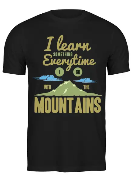 Заказать мужскую футболку в Москве. Футболка классическая Mountains от oneredfoxstore@gmail.com - готовые дизайны и нанесение принтов.