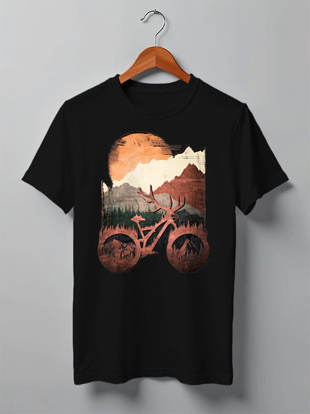 Заказать мужскую футболку в Москве. Футболка классическая Enduro Deer Bike от oneredfoxstore@gmail.com - готовые дизайны и нанесение принтов.