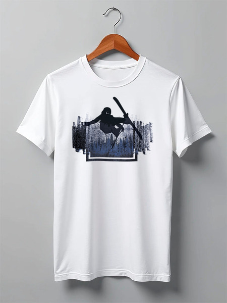 Заказать мужскую футболку в Москве. Футболка классическая Ski Ride от oneredfoxstore@gmail.com - готовые дизайны и нанесение принтов.