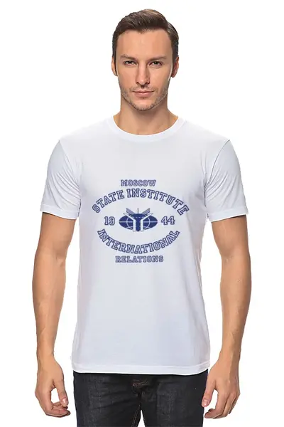 Заказать мужскую футболку в Москве. Футболка классическая Мужская мгимо от dyzel - готовые дизайны и нанесение принтов.