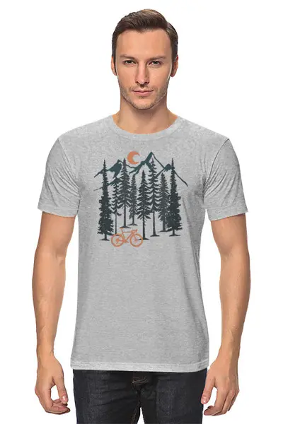 Заказать мужскую футболку в Москве. Футболка классическая Moon and Bike от oneredfoxstore@gmail.com - готовые дизайны и нанесение принтов.