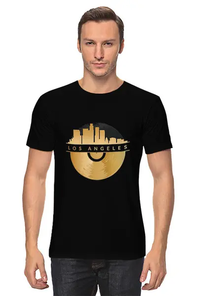 Заказать мужскую футболку в Москве. Футболка классическая Los Angeles от Павел Павел - готовые дизайны и нанесение принтов.