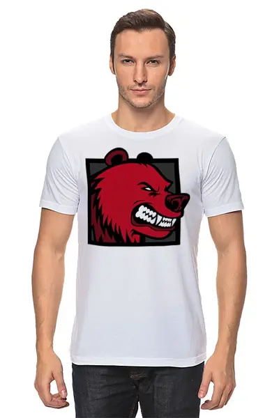 Заказать мужскую футболку в Москве. Футболка классическая RED BEAR от Jimmy Flash - готовые дизайны и нанесение принтов.