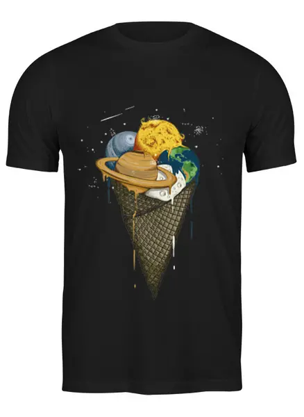 Заказать мужскую футболку в Москве. Футболка классическая spacecream от martabratislavskaya - готовые дизайны и нанесение принтов.