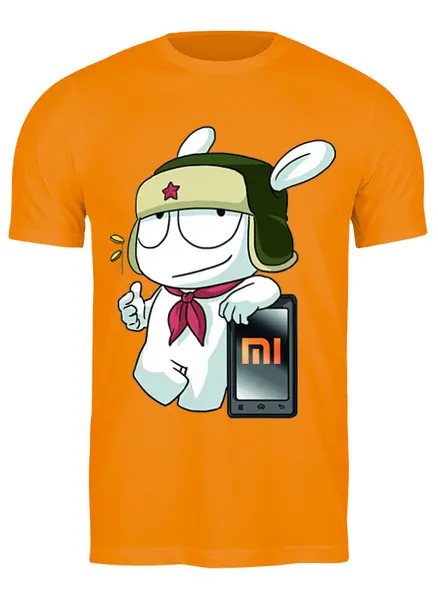 Заказать мужскую футболку в Москве. Футболка классическая xiaomi кролик от igorrovfedor33@gmail.com - готовые дизайны и нанесение принтов.