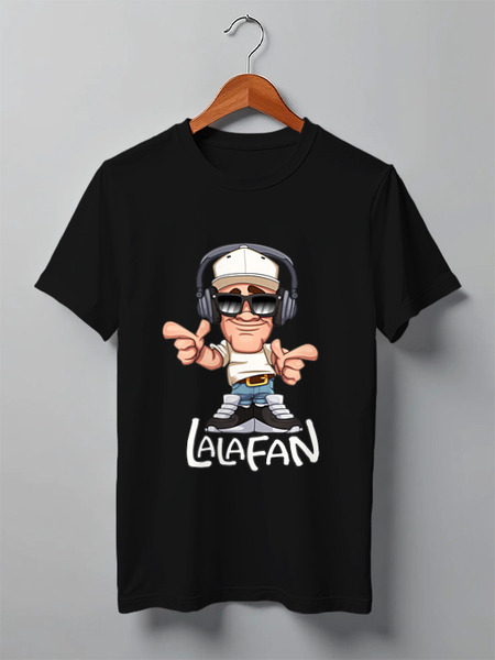 Заказать мужскую футболку в Москве. Футболка классическая LalaFan DJ T-Shirt (чёрная, муж.) от LalaFan  - готовые дизайны и нанесение принтов.
