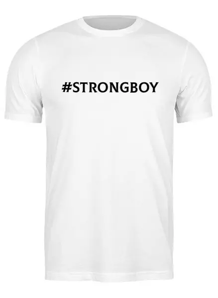 Заказать мужскую футболку в Москве. Футболка классическая Strongboi от Рулон Обоев - готовые дизайны и нанесение принтов.