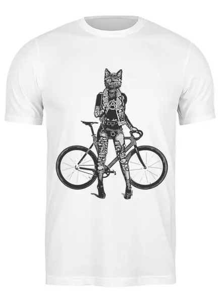 Заказать мужскую футболку в Москве. Футболка классическая Bike Punk  от oneredfoxstore@gmail.com - готовые дизайны и нанесение принтов.