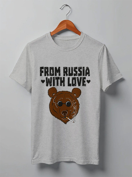Заказать мужскую футболку в Москве. Футболка классическая From russia with love от Inna - готовые дизайны и нанесение принтов.