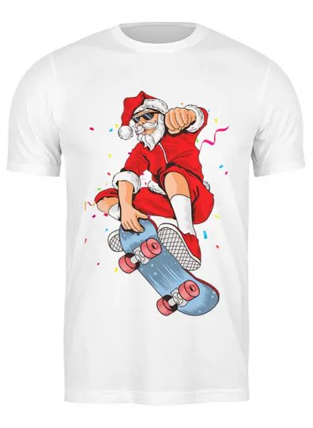 Заказать мужскую футболку в Москве. Футболка классическая Extreme Santa от balden - готовые дизайны и нанесение принтов.