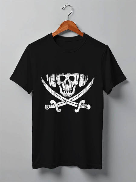 Заказать мужскую футболку в Москве. Футболка классическая Pirate Mafia от madw - готовые дизайны и нанесение принтов.