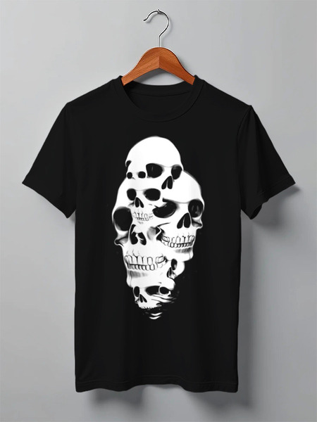 Заказать мужскую футболку в Москве. Футболка классическая Skull Art от Leichenwagen - готовые дизайны и нанесение принтов.