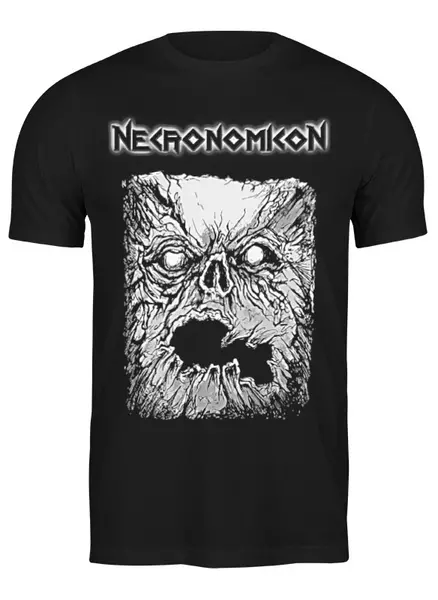 Заказать мужскую футболку в Москве. Футболка классическая Necronomicon от Leichenwagen - готовые дизайны и нанесение принтов.