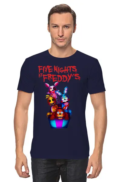 Заказать мужскую футболку в Москве. Футболка классическая Пять Ночей... от balden - готовые дизайны и нанесение принтов.