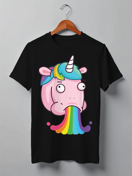 Заказать мужскую футболку в Москве. Футболка классическая Unicorn's Rainbow / Радуга Единорога от crash - готовые дизайны и нанесение принтов.