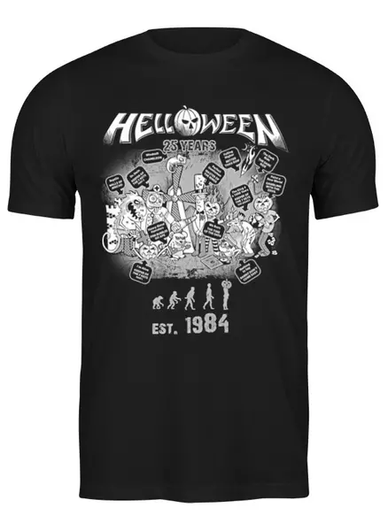 Заказать мужскую футболку в Москве. Футболка классическая Helloween ( rock band ) от Leichenwagen - готовые дизайны и нанесение принтов.