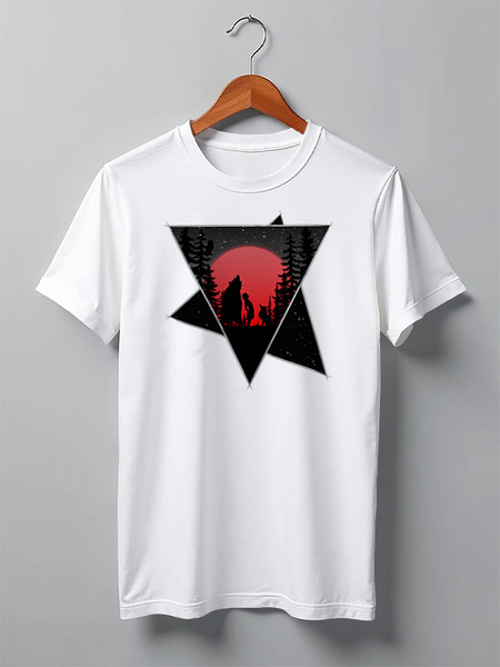 Заказать мужскую футболку в Москве. Футболка классическая Moon Friends от oneredfoxstore@gmail.com - готовые дизайны и нанесение принтов.