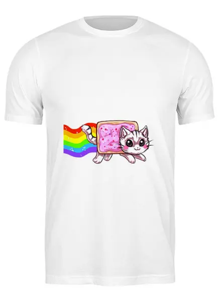 Заказать мужскую футболку в Москве. Футболка классическая Nyan cat от YellowCloverShop - готовые дизайны и нанесение принтов.