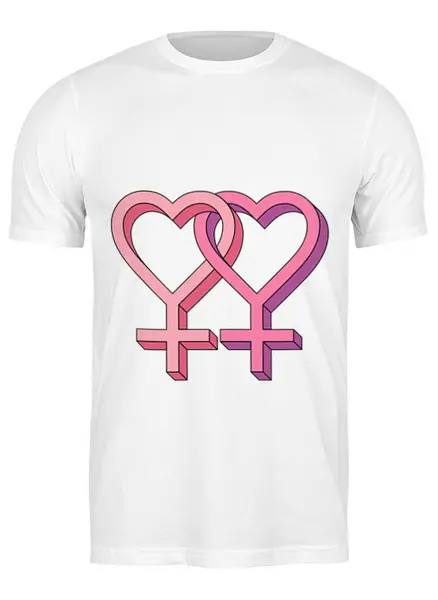 Заказать мужскую футболку в Москве. Футболка классическая Lesbian love от td-1991@yandex.ru - готовые дизайны и нанесение принтов.
