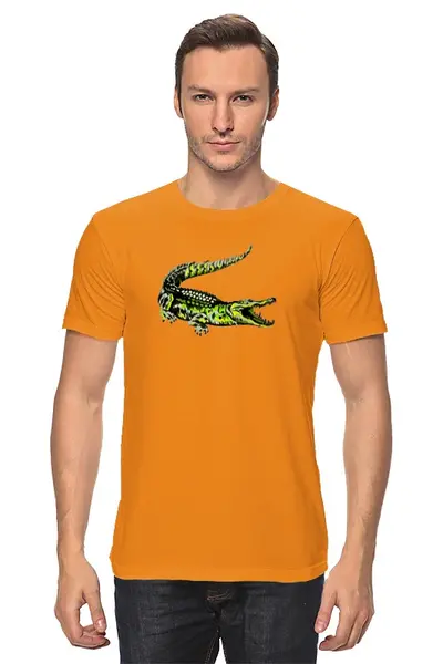 Заказать мужскую футболку в Москве. Футболка классическая Крокодил от ПРИНТЫ ПЕЧАТЬ  - готовые дизайны и нанесение принтов.