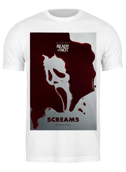 Заказать мужскую футболку в Москве. Футболка классическая Крик 5 / Scream 5 от kino.printio.ru - готовые дизайны и нанесение принтов.