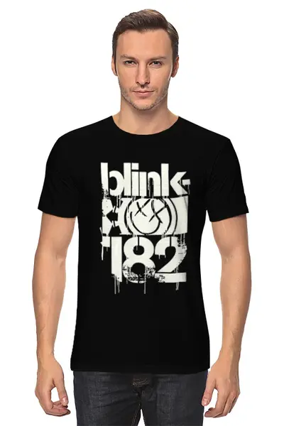 Заказать мужскую футболку в Москве. Футболка классическая blink-182 smile shirt от slider - готовые дизайны и нанесение принтов.