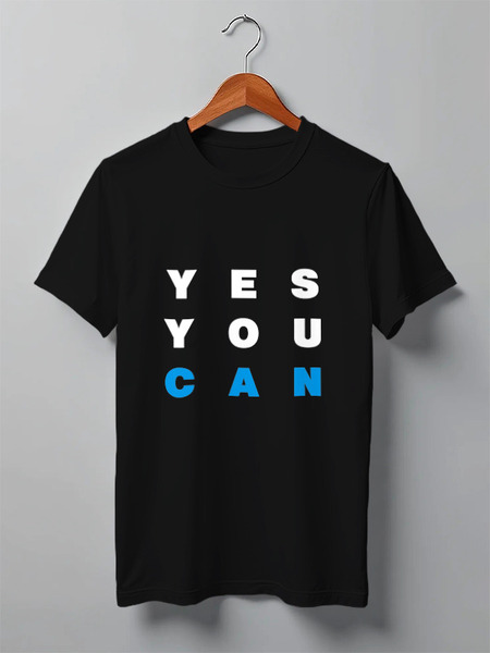 Заказать мужскую футболку в Москве. Футболка классическая YES YOU CAN от Startech.vc  - готовые дизайны и нанесение принтов.