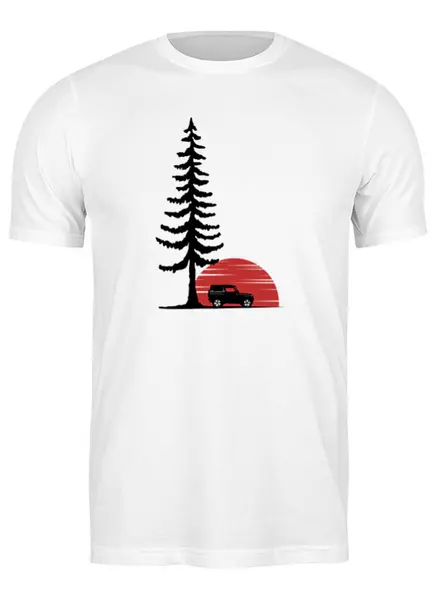 Заказать мужскую футболку в Москве. Футболка классическая  Offroad Expedition от oneredfoxstore@gmail.com - готовые дизайны и нанесение принтов.