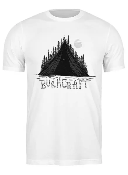 Заказать мужскую футболку в Москве. Футболка классическая Bushcraft от oneredfoxstore@gmail.com - готовые дизайны и нанесение принтов.