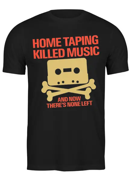 Заказать мужскую футболку в Москве. Футболка классическая Home Taping Killed Music от Leichenwagen - готовые дизайны и нанесение принтов.