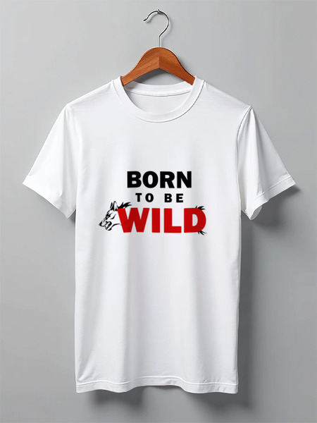 Заказать мужскую футболку в Москве. Футболка классическая Born to be wild от Ксения Золотухина - готовые дизайны и нанесение принтов.