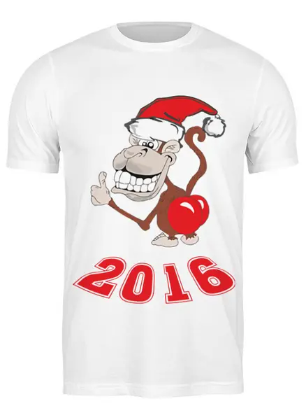 Заказать мужскую футболку в Москве. Футболка классическая Обезьяна (Новый год 2016) от Easy-store - готовые дизайны и нанесение принтов.