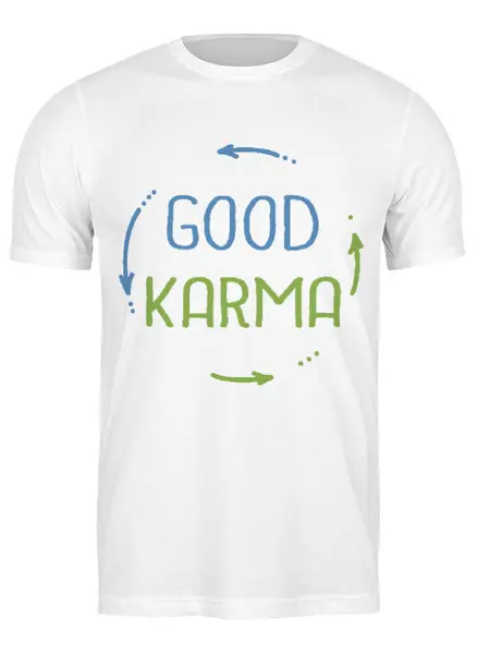 Заказать мужскую футболку в Москве. Футболка классическая Good karma от Kostya  - готовые дизайны и нанесение принтов.