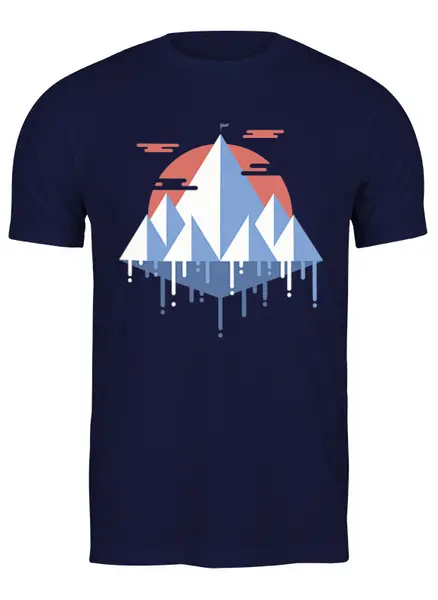Заказать мужскую футболку в Москве. Футболка классическая Mountains от oneredfoxstore@gmail.com - готовые дизайны и нанесение принтов.