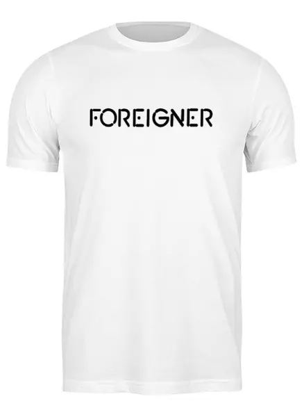 Заказать мужскую футболку в Москве. Футболка классическая Foreigner от Fedor - готовые дизайны и нанесение принтов.