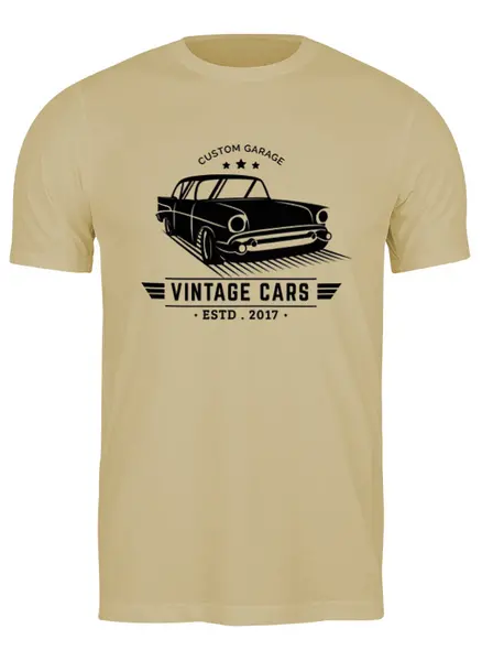 Заказать мужскую футболку в Москве. Футболка классическая Vintage Cars от balden - готовые дизайны и нанесение принтов.