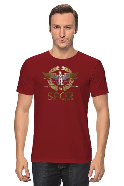 Заказать мужскую футболку в Москве. Футболка классическая spqr rome от кирилл  - готовые дизайны и нанесение принтов.
