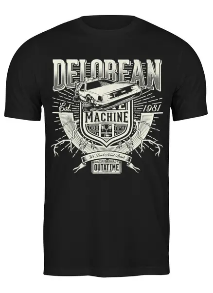 Заказать мужскую футболку в Москве. Футболка классическая DeLorean от printik - готовые дизайны и нанесение принтов.